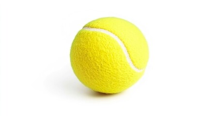 Isolated Yellow Tennis Ball on White Background for Photography Purposes