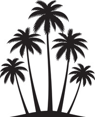 palm tree silhouette black and white