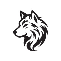  wolf head illustrations in black and white, vector style, perfect for logos or tattoos