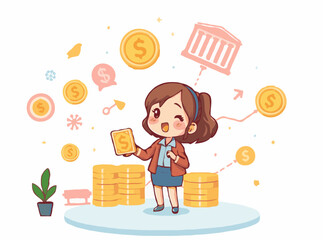 Modern Financial Technology Concept in Vector Illustration
