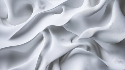 Obraz premium Smooth white fabric with elegant folds and texture