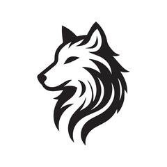  wolf head illustrations in black and white, vector style, perfect for logos or tattoos