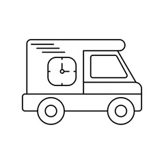 delivery truck lineal icon with white background vector stock illustration