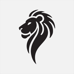 Minimalist Lion Head Silhouette Vector Illustration