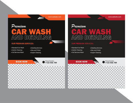 Car wash flyer template design