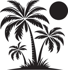 silhouette of palm trees