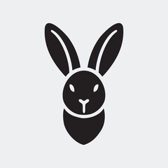 Minimalist Rabbit Head Silhouette Vector Illustration