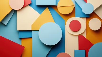Vibrant Geometric Shapes and Colors Composition