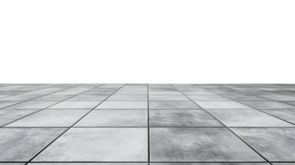 Wide Shot of Perfectly Arranged Grey concrete bricks in Crescent Shape on White and transparent Background.