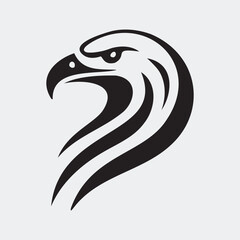 Minimalist Eagle Head Silhouette Profile Vector Illustration