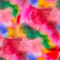 Abstract seamless pattern with watercolor spots. Hand-drawn illustration.