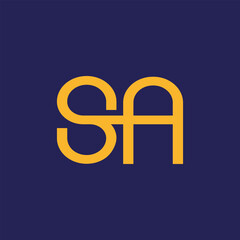 Obraz premium AS, SA, A, S, Abstract Letters Logo monogram