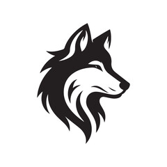  wolf head illustrations in black and white, vector style, perfect for logos or tattoos