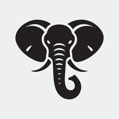 Minimalist Elephant Head Silhouette Vector Design for T-Shirts
