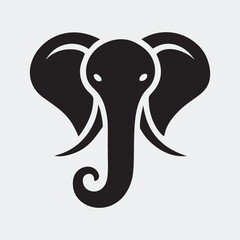 Minimalist Elephant Head Silhouette Vector Design for T-Shirts