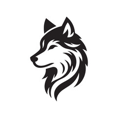  wolf head illustrations in black and white, vector style, perfect for logos or tattoos