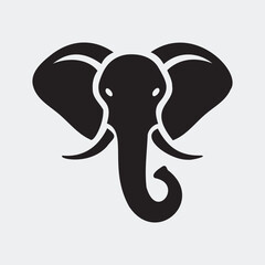 Minimalist Elephant Head Silhouette Vector Design for T-Shirts