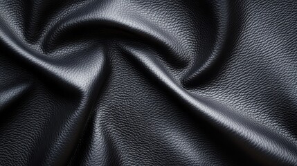 Fototapeta premium Close-up of Luxurious Black Leather Texture