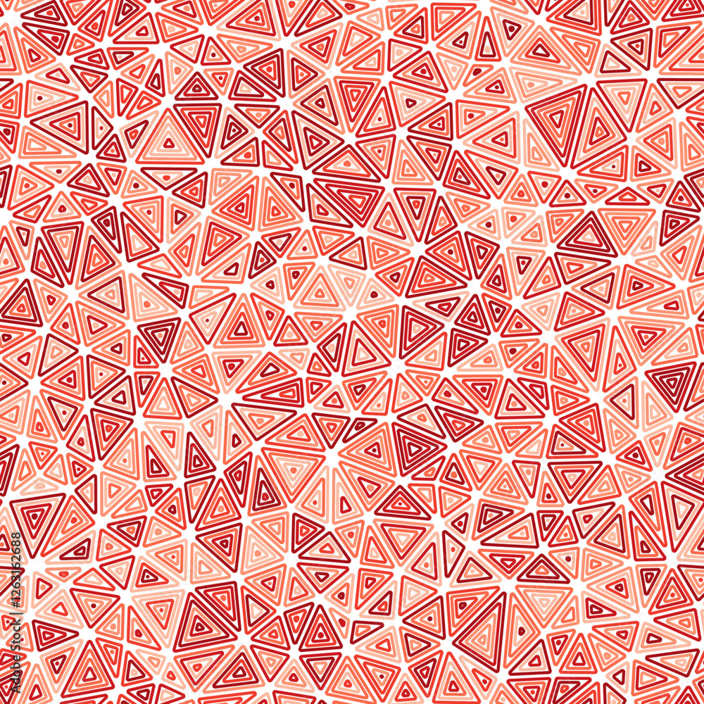 Poster triangulation geometric shapes background. multiple repeated inner triangles. compact triangles size