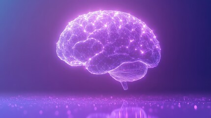 Obraz premium Illuminated Mind: A Digital Brain Representation