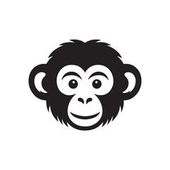 monkey head silhouette vector
