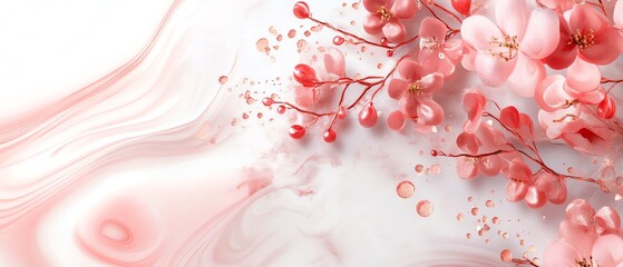 Fototapeta premium Subtle pink marble swirls Valentine's day Background