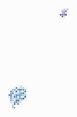 Sao Tome and Principe, shape of the country built of colored cells. Digital style map of Sao Tome and Principe on a white background. Small size square blocks. Plain vector illustration.