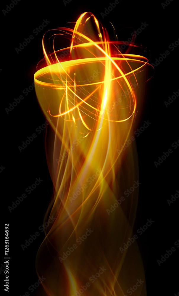Wall mural physical graphic concept of atomic structure. light ring. colorful electron particle. .speed of ligh