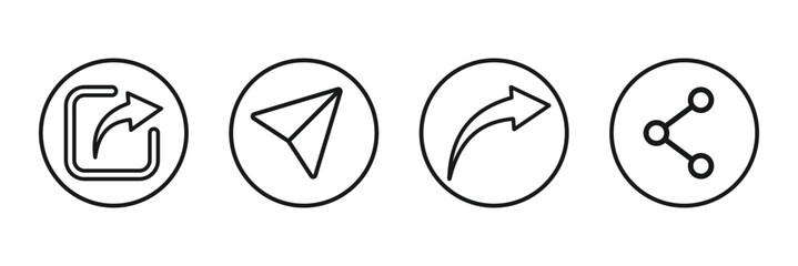 Share icon. Set of share vector icon. Arrow symbol.