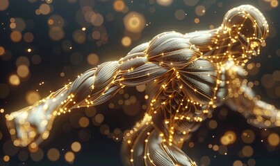 sculpture of a muscular golden man