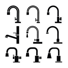 Collection of Minimalist Faucet Designs for Logo Use.