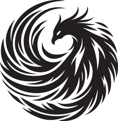Flying phoenix silhouette vector – powerful flame bird symbol for mythology and fantasy designs
