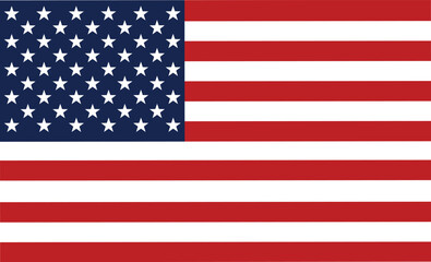 The USA American flag has red and white stripes and white stars on a blue color, the United States of America flag vector illustration.