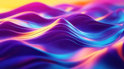 Naklejka premium Abstract Neon Waves: A Symphony of Color and Light