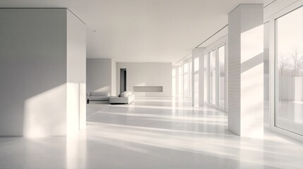 An empty house with minimalist interior design.