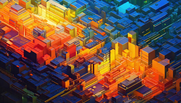 Isomatic seamless abstract backgrounds for digital art virtual spaces and graphic design vibrant colors and geometric patterns for modern aesthetics