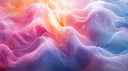 Obraz premium Abstract Pastel Wave Landscape Digital Art