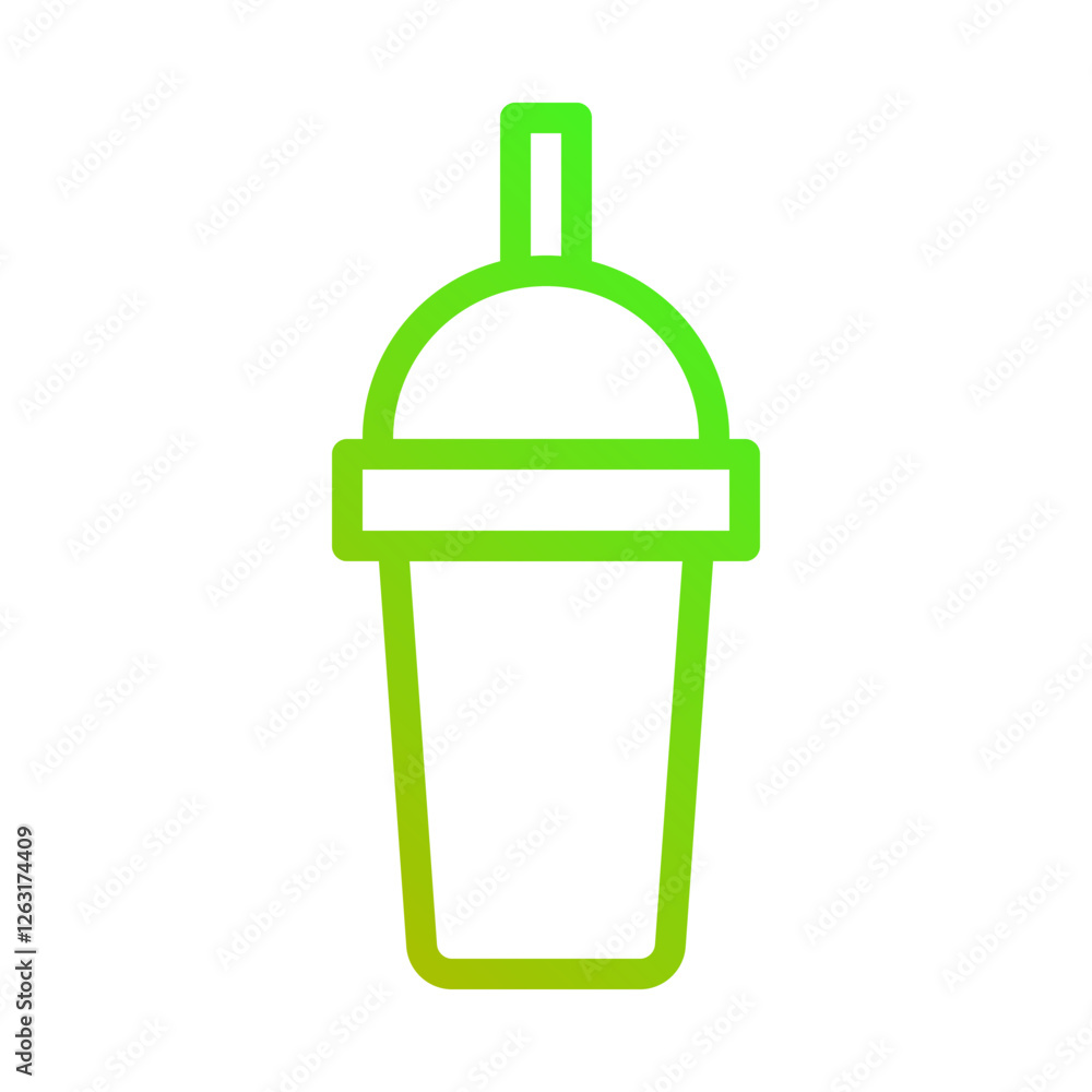 Poster gradient smoothie cup outline minimal design