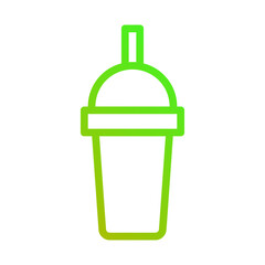 Gradient Smoothie Cup Outline Minimal Design