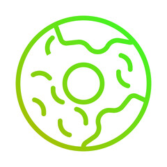 Minimalist Donut Icon with Green Gradient Style