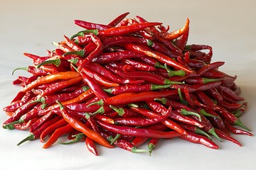 Vibrant Pile of Red Chili Peppers Ready for Cooking