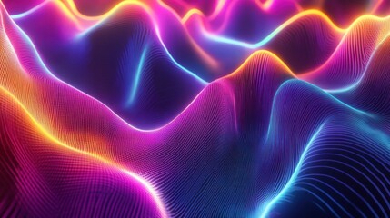 Obraz premium Vibrant Neon Wave Abstract Art: A Symphony of Colors