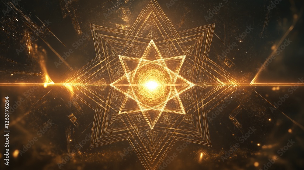 Aufkleber a sacred fractal geometry pattern resembling an ancient mystical symbol