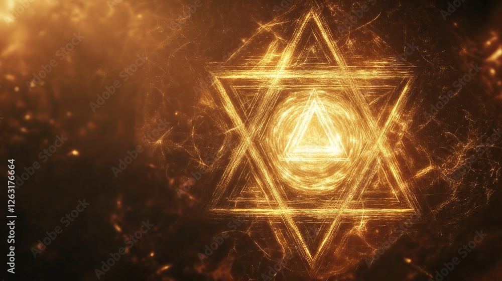 Poster A sacred fractal geometry pattern resembling an ancient mystical symbol