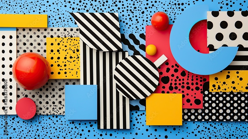 Poster abstract geometric shapes and patterns composition