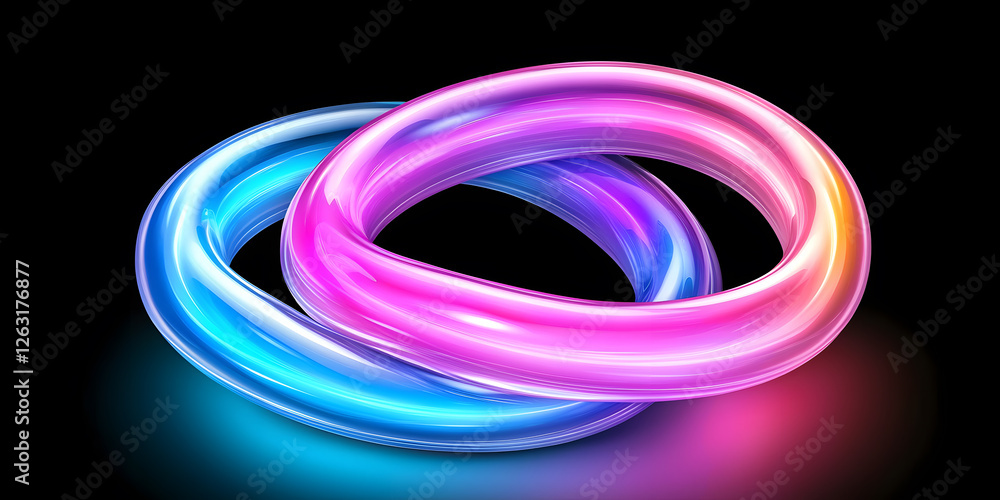Aufkleber dynamic fluid interaction abstract space digital art vibrant colors close-up view modern design