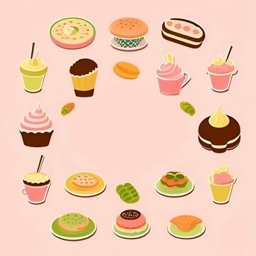 Naklejki Retro Pink Food 1