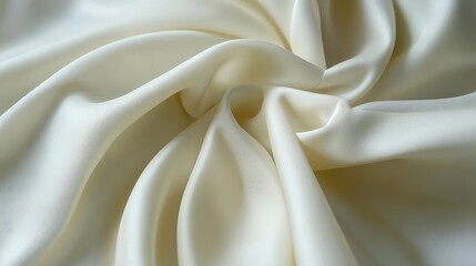 Obraz premium Close-up of Soft White Satin Fabric Folds