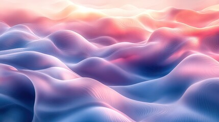 Fototapeta premium Abstract Pastel Waves Softly Undulating Landscape