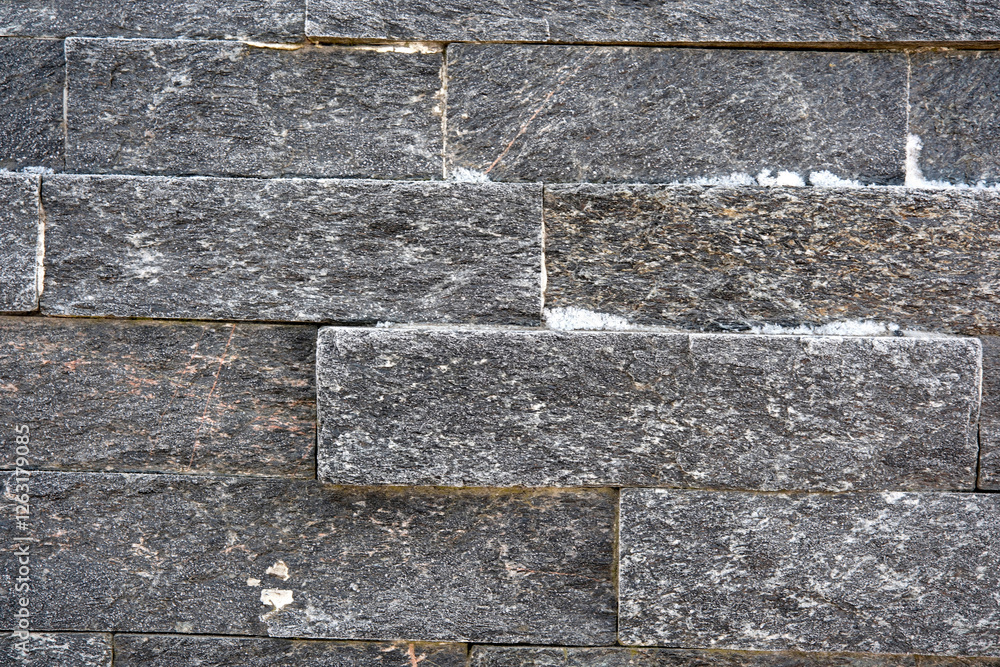 Poster dark stone wall texture featuring seamless rectangular patterns